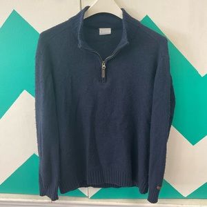 Columbia Men’s Wool 1/4 Zip Sweater Size L Blue